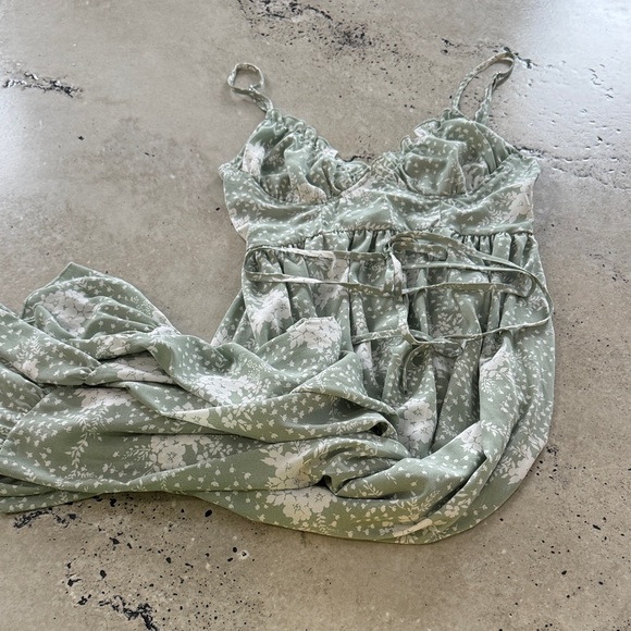 Simplee Apparel Dresses & Skirts - Simplee Apparel Green and White Maxi Dress